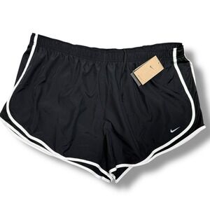 Nike Women Tempo Running Shorts Short Dri-fit Inner Panty Black White , 3X Plus‎
